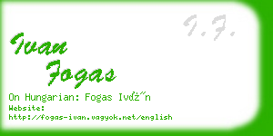 ivan fogas business card